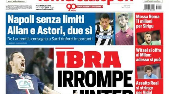 Rassegna stampa 10 luglio 2015: prime pagine Gazzetta, Corriere e Tuttosport