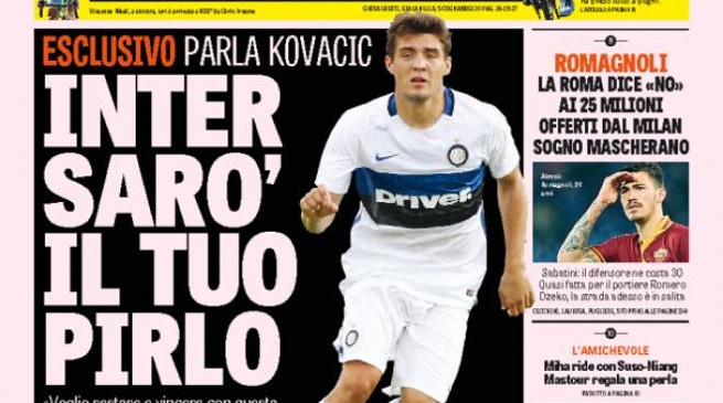 Primapagina Gazzetta dello Sport - 15 luglio 2015
