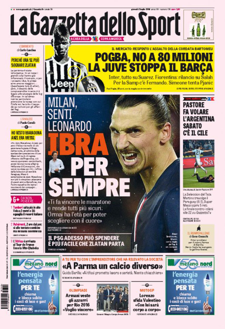 Rassegna stampa 2 luglio 2015: prime pagine Gazzetta, Corriere e Tuttosport