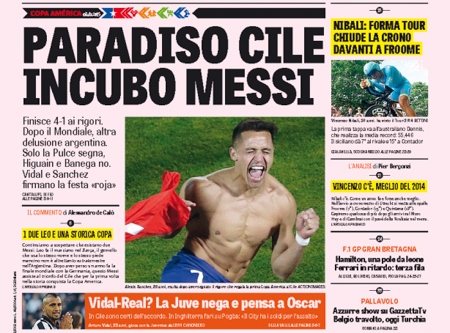 Rassegna stampa 5 luglio 2015: prime pagine Gazzetta, Corriere e Tuttosport