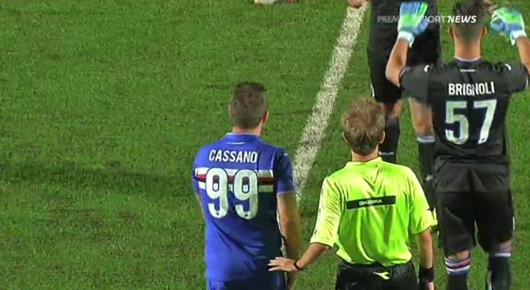 Cassano in Entella-Sampdoria