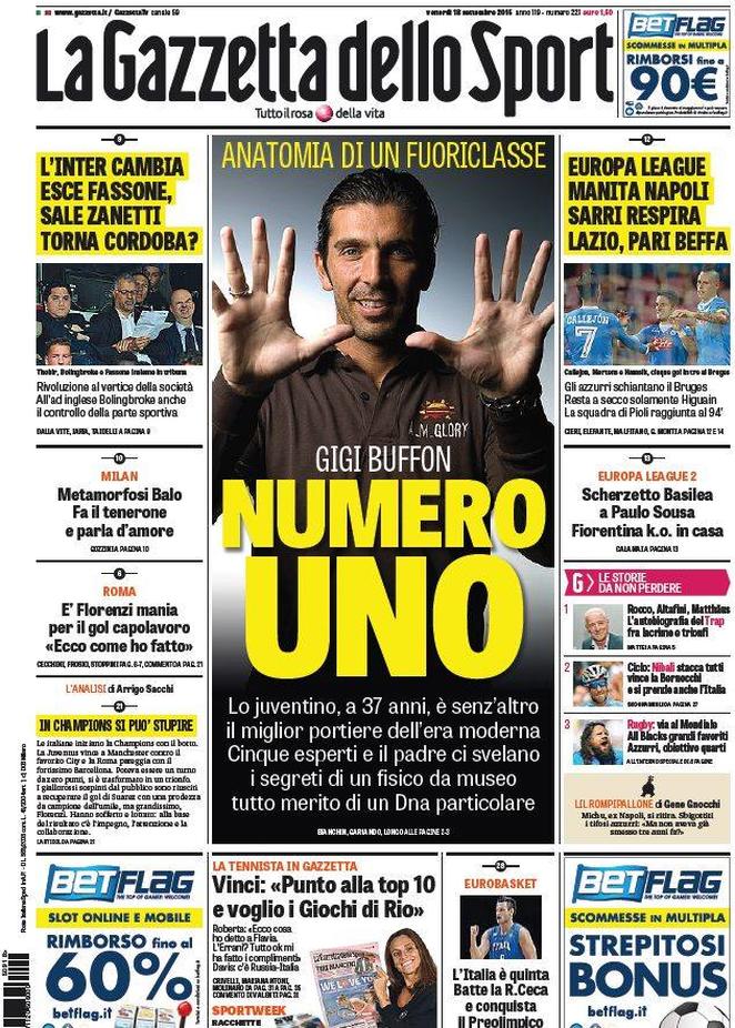 Rassegna stampa 18 settembre 2015: prime pagine Gazzetta, Corriere e Tuttosport