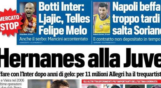 Rassegna stampa 1 settembre 2015: prime pagine Gazzetta, Corriere e Tuttosport