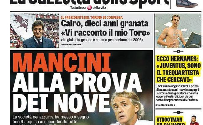 Rassegna stampa 2 settembre 2015: prime pagine Gazzetta, Corriere e Tuttosport