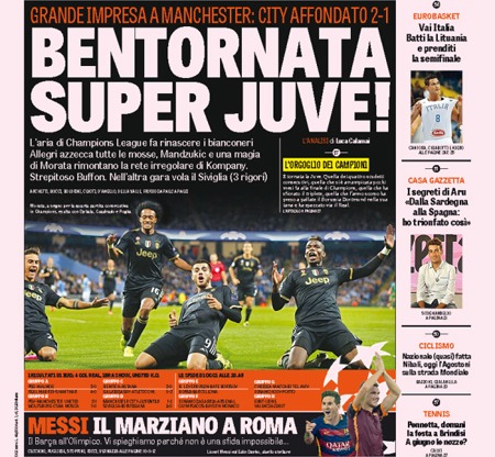 Rassegna stampa 16 settembre 2015: prime pagine Gazzetta, Corriere e Tuttosport