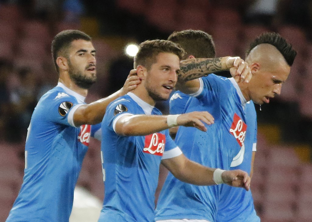 Napoli-Club Brugge 5-0: video gol e highlights Europa League