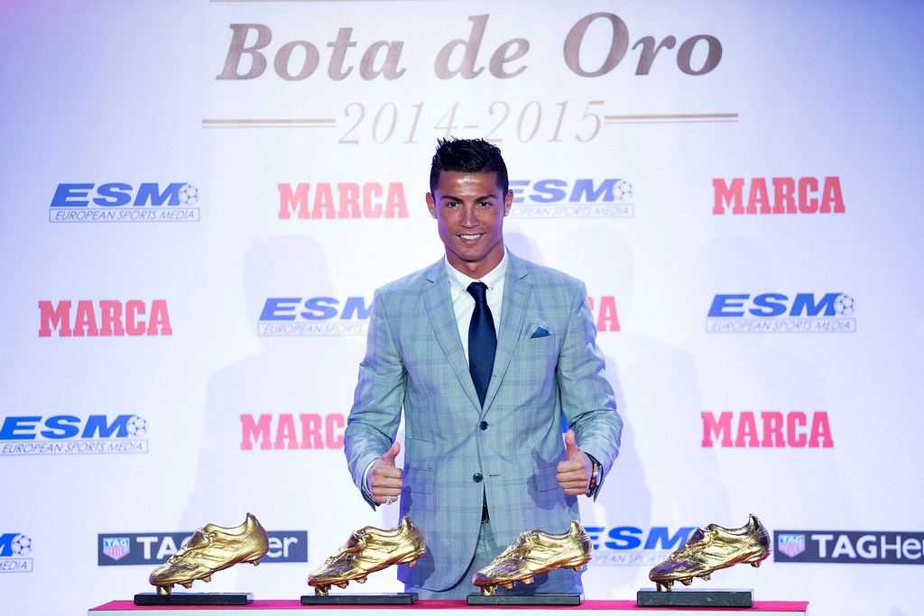 Cristiano Ronaldo è Scarpa d’Oro 2015: è la quarta in carriera