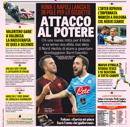 Rassegna stampa 27 ottobre 2015: prime pagine Gazzetta, Corriere e Tuttosport