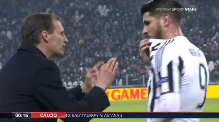 Allegri &#8211; Morata: &#8220;Se abbassi la testa ti levo dal campo&#8221; (Video)