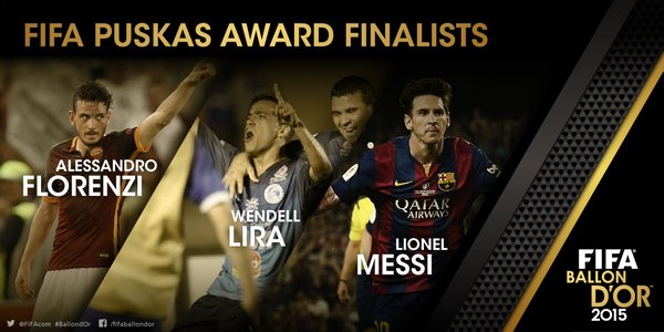 FIFA Puskas Award: Messi, Lira e Florenzi i tre finalisti (Video Gol)