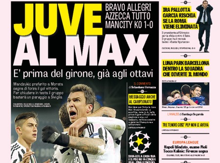 Rassegna stampa 26 novembre 2015: prime pagine Gazzetta, Corriere e Tuttosport