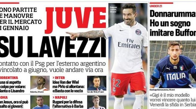 Rassegna stampa 11 novembre 2015: prime pagine Gazzetta, Corriere e Tuttosport