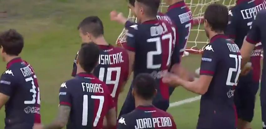 Cagliari: balletto per Tello ad ogni gol (Video)