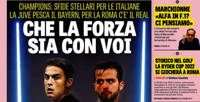 Rassegna stampa 15 dicembre 2015: prime pagine Gazzetta, Corriere e Tuttosport