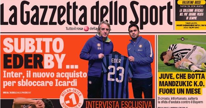 Rassegna stampa 30 gennaio 2016: prime pagine Gazzetta, Corriere e Tuttosport