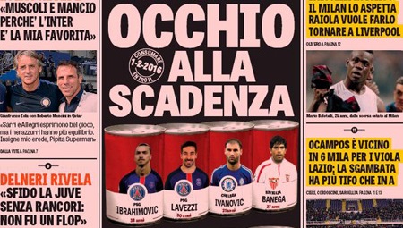 Rassegna stampa 3 gennaio 2016: prime pagine Gazzetta, Corriere e Tuttosport