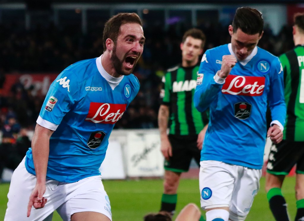 Napoli-Sassuolo 3-1 (doppietta Higuain): video gol e highlights