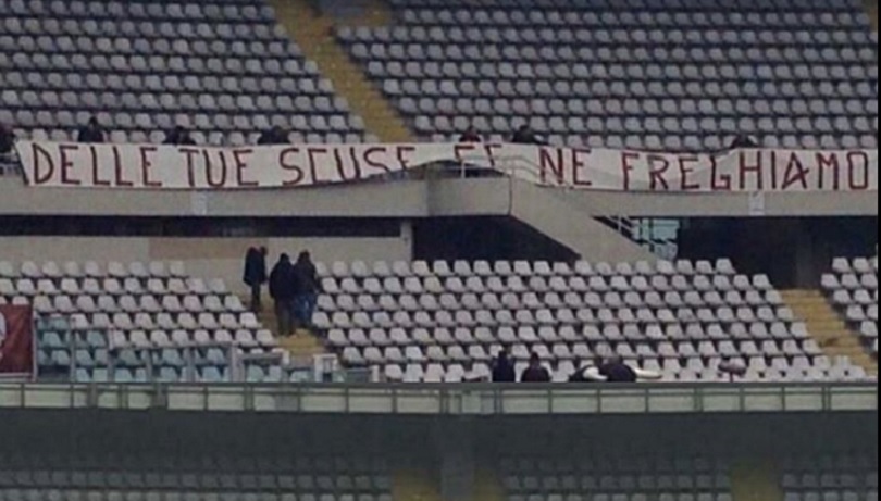 Torino: striscioni di contestazione per Quagliarella