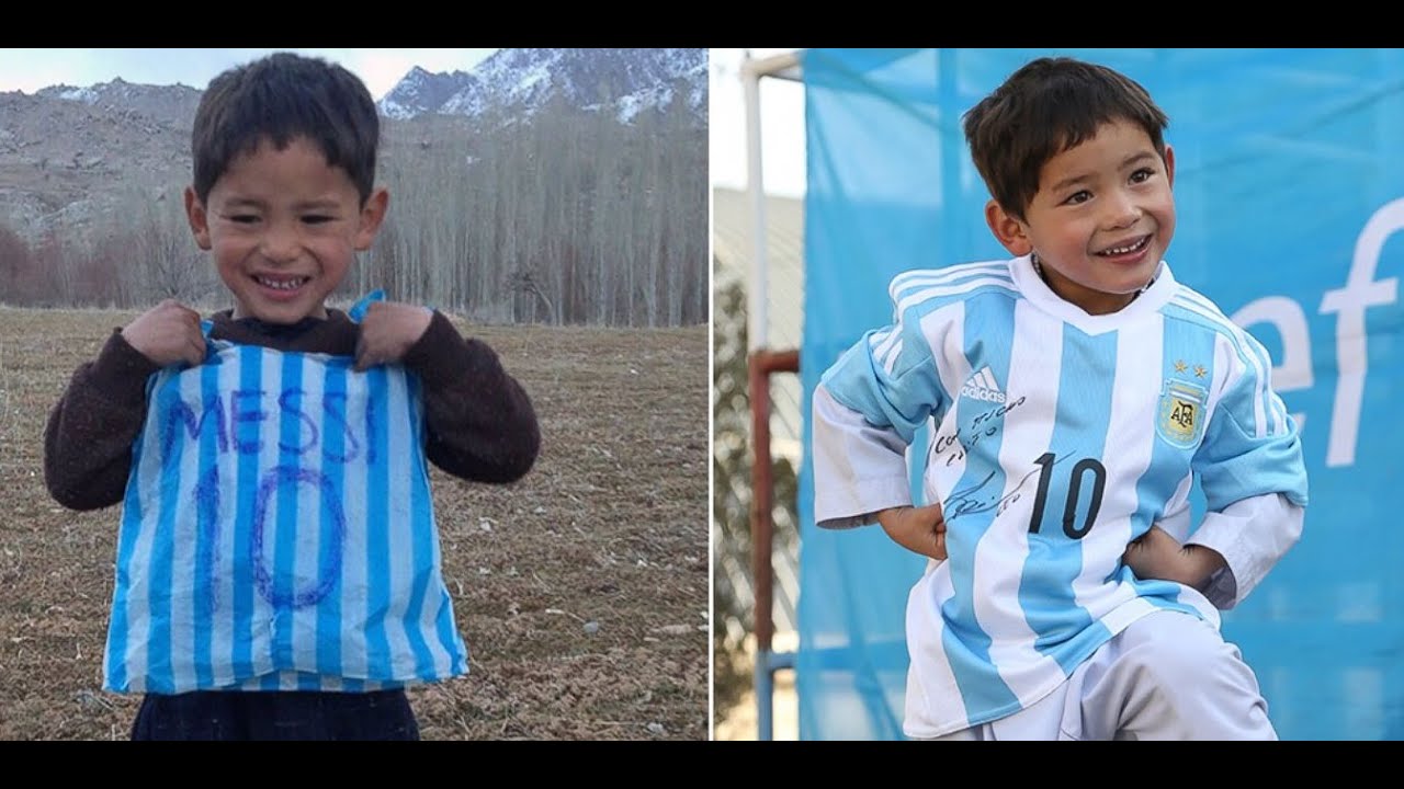 Messi regala al piccolo Murtaza la sua maglia