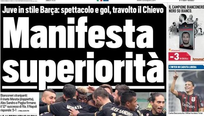 Rassegna stampa 1 febbraio 2016: prime pagine Gazzetta, Corriere e Tuttosport