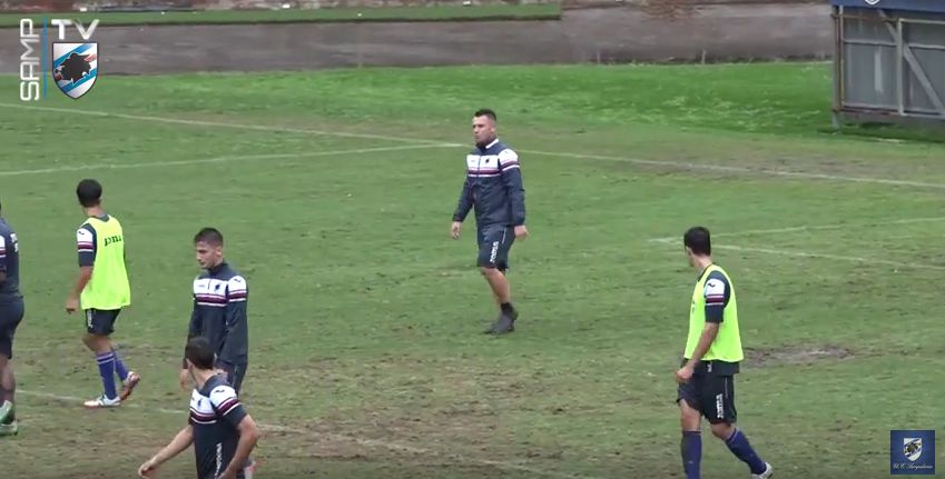 Sampdoria: lite Cassano-Puggioni in allenamento