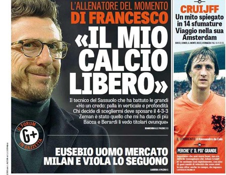 Rassegna stampa 26 marzo 2016: prime pagine Gazzetta, Corriere e Tuttosport