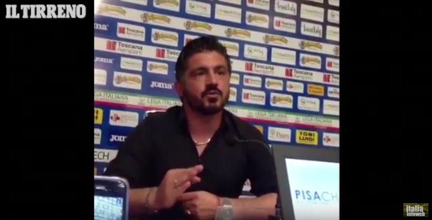 Pisa: Gattuso litiga con l&#8217;arbitro e si autoespelle