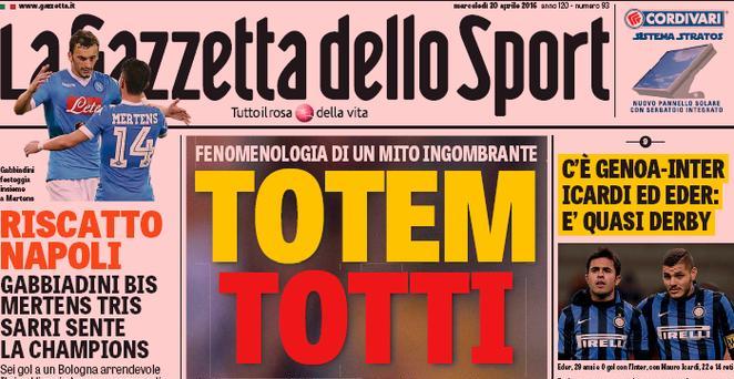 Rassegna stampa 20 aprile 2016: prime pagine Gazzetta, Corriere e Tuttosport