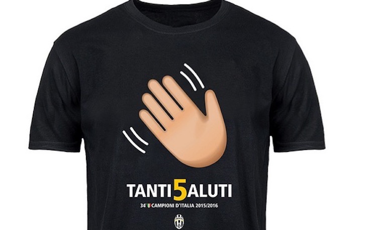 Juventus, le t-shirt celebrative per lo Scudetto: #tanti5aluti e #HI5TORY. (Foto)