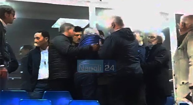 De Laurentiis: mani addosso a un tifoso in tribuna (Video)