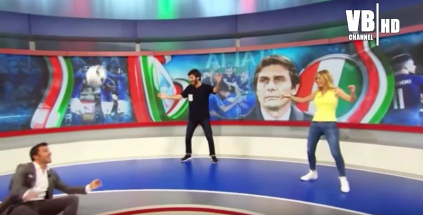 Del Piero palleggi (e caduta) con Diletta Leotta (Video)