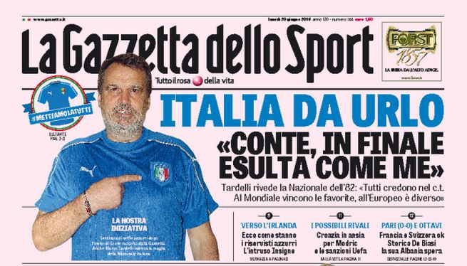 Rassegna stampa lunedì 20 giugno 2016: prime pagine Gazzetta, Corriere e Tuttosport