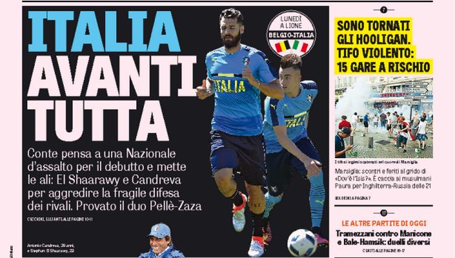 Rassegna stampa sabato 11 giugno 2016: prime pagine Gazzetta, Corriere e Tuttosport