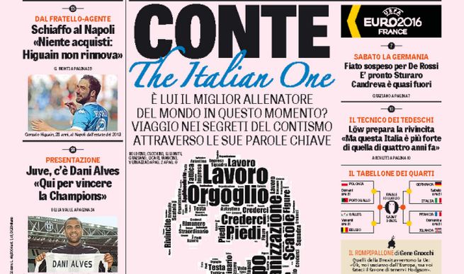Rassegna stampa mercoledì 29 giugno 2016: prime pagine Gazzetta, Corriere e Tuttosport