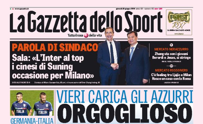Rassegna stampa giovedì 30 giugno 2016: prime pagine Gazzetta, Corriere e Tuttosport