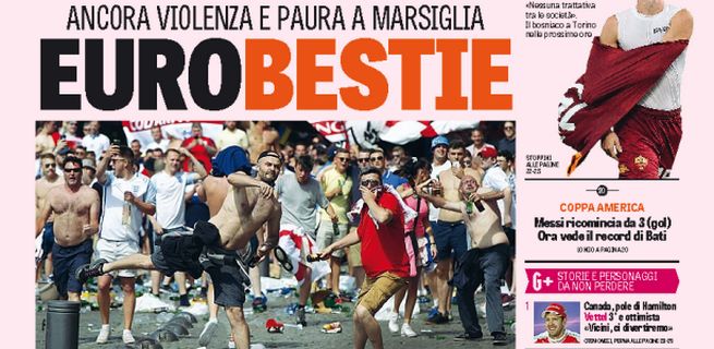 Rassegna stampa domenica 12 giugno 2016: prime pagine Gazzetta, Corriere e Tuttosport