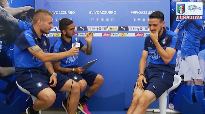 Florenzi esame di napoletano con Immobile e Insigne