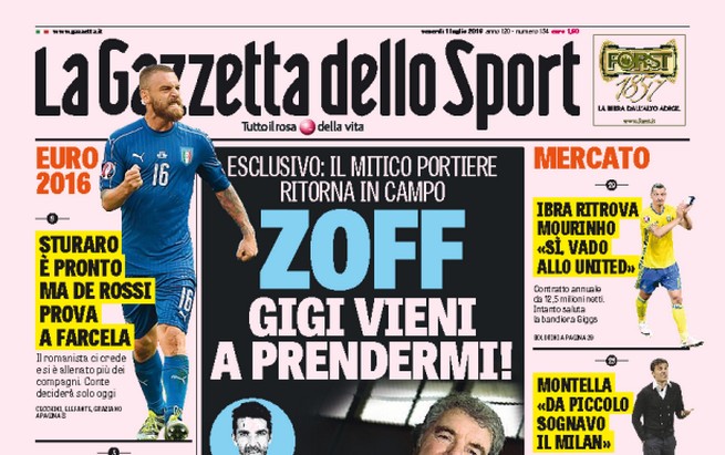 Rassegna stampa venerdì 1 luglio 2016: prime pagine Gazzetta, Corriere e Tuttosport
