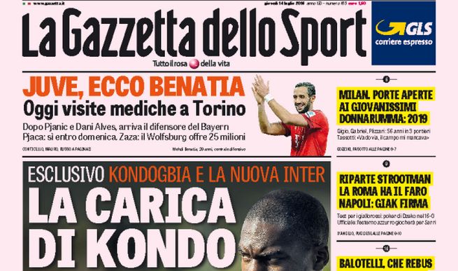 Rassegna stampa giovedì 14 luglio 2016: prime pagine Gazzetta, Corriere e Tuttosport