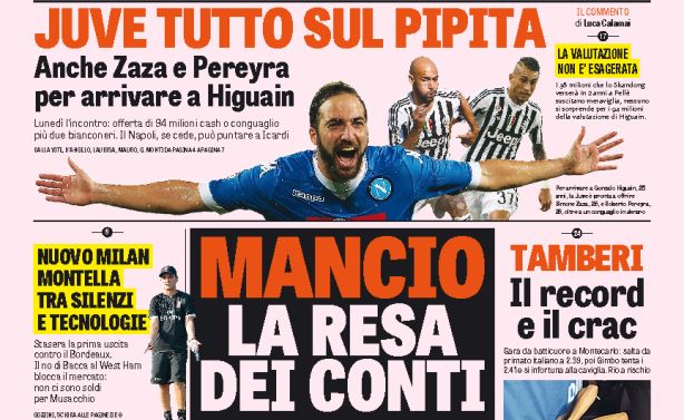 Rassegna stampa sabato 16 luglio 2016: prime pagine Gazzetta, Corriere e Tuttosport