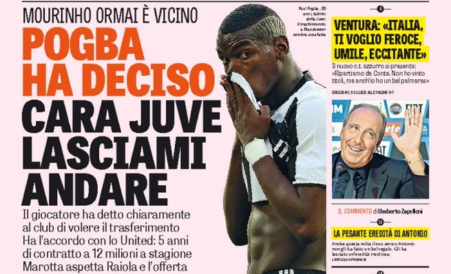 Rassegna stampa mercoledì 20 luglio 2016: prime pagine Gazzetta, Corriere e Tuttosport