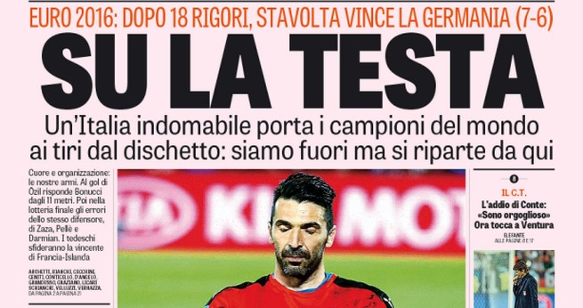 Rassegna stampa domenica 3 luglio 2016: prime pagine Gazzetta, Corriere e Tuttosport