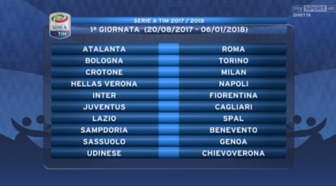 Calendario Serie A 2017/2018