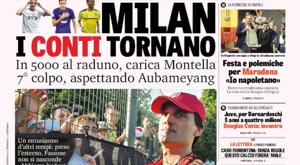 Rassegna stampa: prime pagine Gazzetta, Corriere e Tuttosport di giovedì 6 luglio 2017