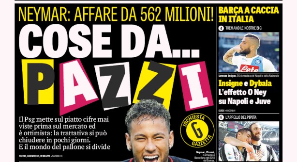 Rassegna stampa: prime pagine Gazzetta, Corriere e Tuttosport di martedì 25 luglio 2017