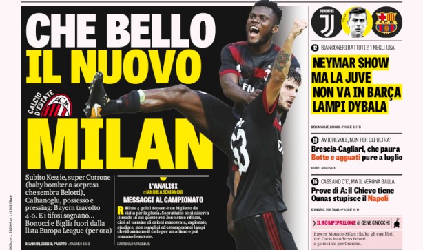 Rassegna stampa: prime pagine Gazzetta, Corriere e Tuttosport di domenica 23 luglio 2017