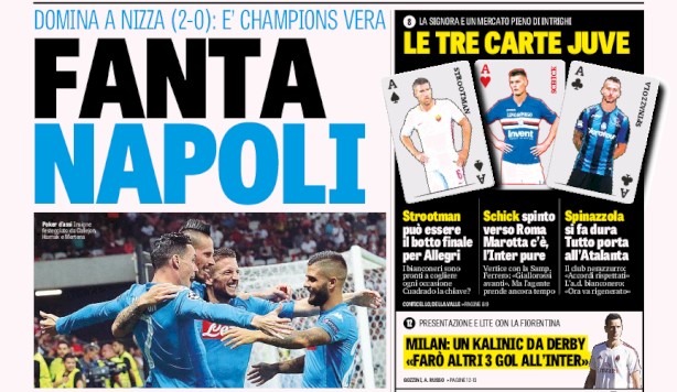 Rassegna stampa: prime pagine Gazzetta, Corriere e Tuttosport di mercoledì 23 agosto 2017