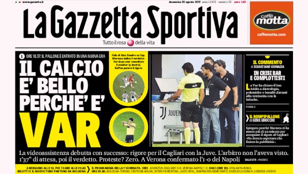 Rassegna stampa: prime pagine Gazzetta, Corriere e Tuttosport di domenica 20 agosto 2017