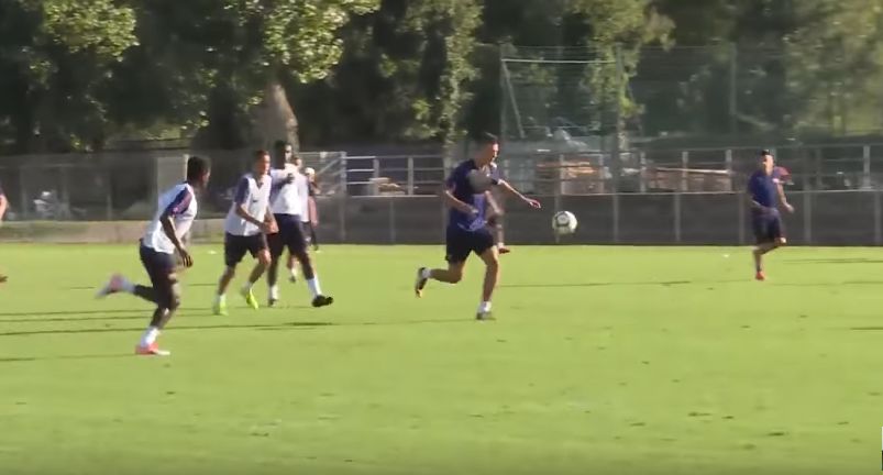 [VIDEO] Schick tripletta in allenamento con la Roma