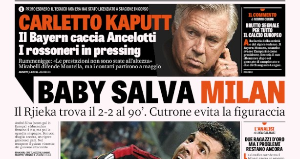 Rassegna stampa: prime pagine Gazzetta, Corriere e Tuttosport di venerdì 29 settembre 2017